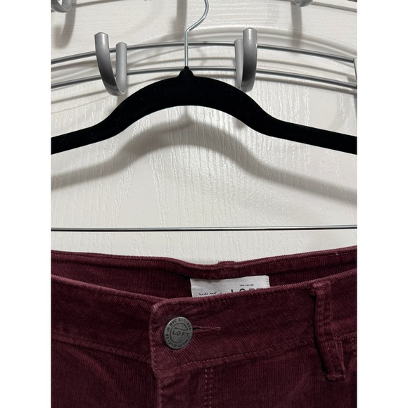 LOFT Curvy Skinny Corduroy Pants Burgundy Wine Size 14 32 High Rise classic - Picture 13 of 16